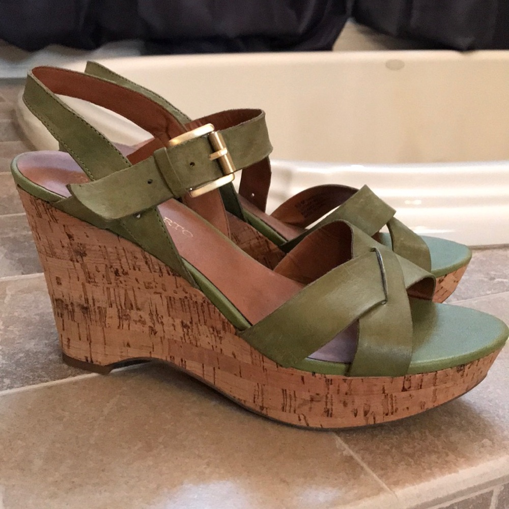 cork wedge shoes